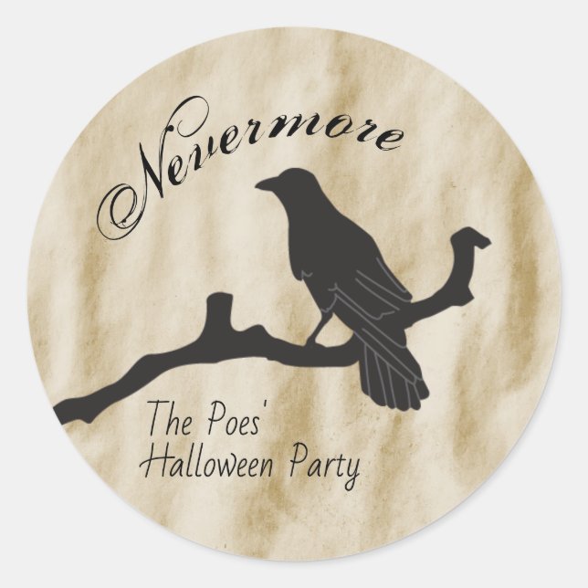 Sticker Rond L'Halloween du Corbeau (Devant)
