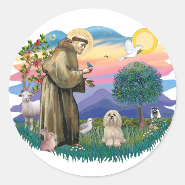 Sticker Rond Lhasa Apso (#9) (Devant)