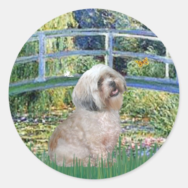 Sticker Rond Lhassa Apso 10 - Pont (Devant)