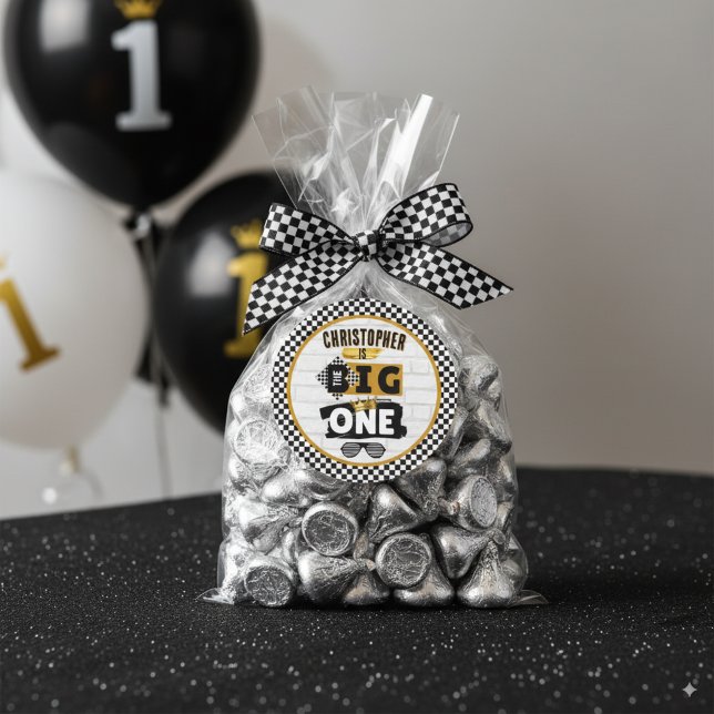 Sticker Rond L'Hip hop Big ONE Retro 90's 1er anniversaire (Créateur téléchargé)