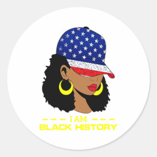 Sticker Rond L'histoire des Noirs est l'histoire américaine Afr
