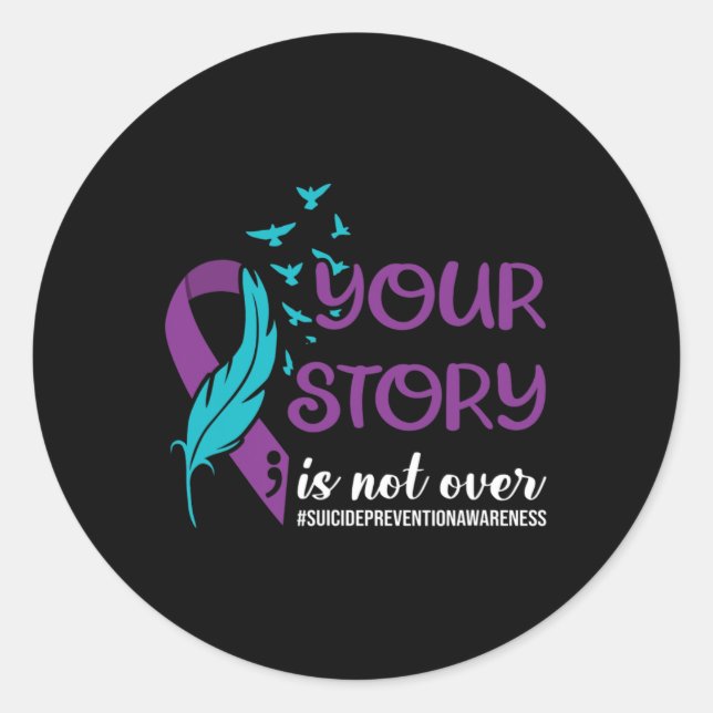 Sticker Rond L'histoire n'est pas finie (Devant)