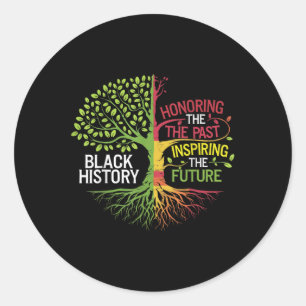 Sticker Rond L'histoire noire croit réussir Tee Fantasti