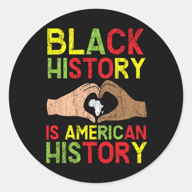 Sticker Rond L'Histoire Noire Est Américaine L'Histoire Africai (Devant)