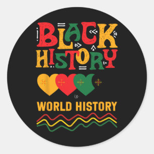 Sticker Rond L'histoire noire est l'histoire mondiale Bhm Histo