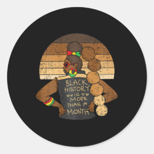Sticker Rond L'Histoire Noire Est Plus D'Un Mois Hommes Afro Fe