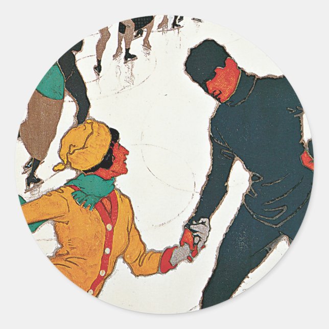 Sticker Rond L'hiver à Davos (Devant)