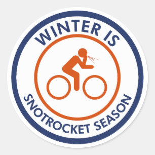Sticker Rond L'Hiver Est Snot Rocket Saison Cyclisme