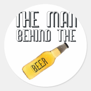 Sticker Rond L'homme derrière la bière