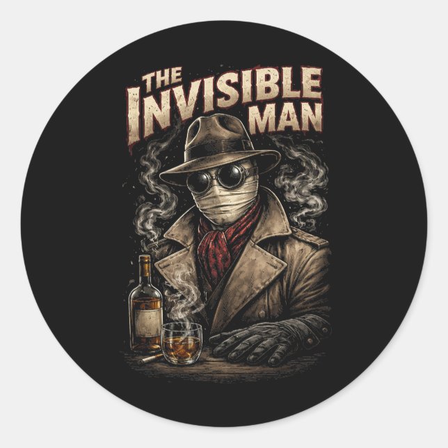 Sticker Rond L'Homme invisible (Devant)