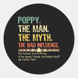 Sticker Rond L'Homme Le Mythe La Mauvaise Influence Qu'Il Conna
