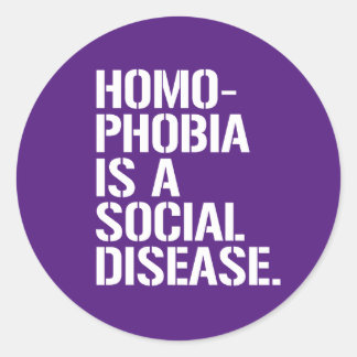 Sticker Rond L'homophobie est une maladie sociale