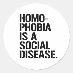 Sticker Rond L'homophobie est une maladie sociale