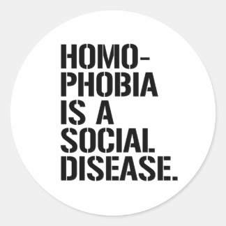 Sticker Rond L'homophobie est une maladie sociale