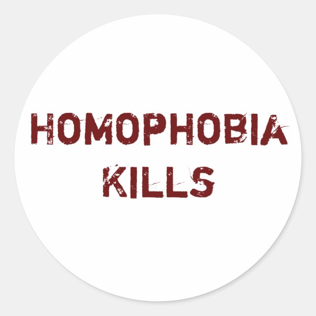Sticker Rond L'homophobie tue (Devant)