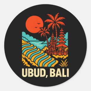 Sticker Rond Li Indonésie Ubud Vintage Femmes Vie côtière