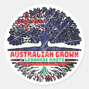 Sticker Rond Liban Australie Australie racine d'arbre