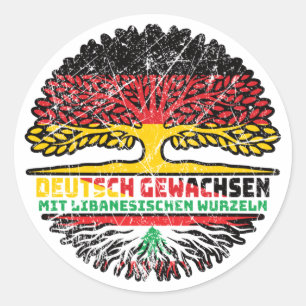 Sticker Rond Liban Libanais Allemand Allemagne Baum