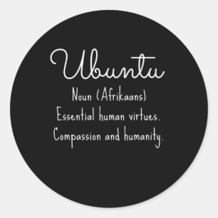 Sticker Rond Libellé d'Ubuntu Afrikaans
