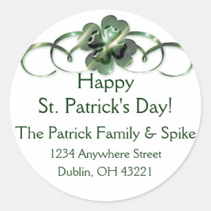 Sticker Rond Libellés d'adresse de retour irlandais :: Concepti