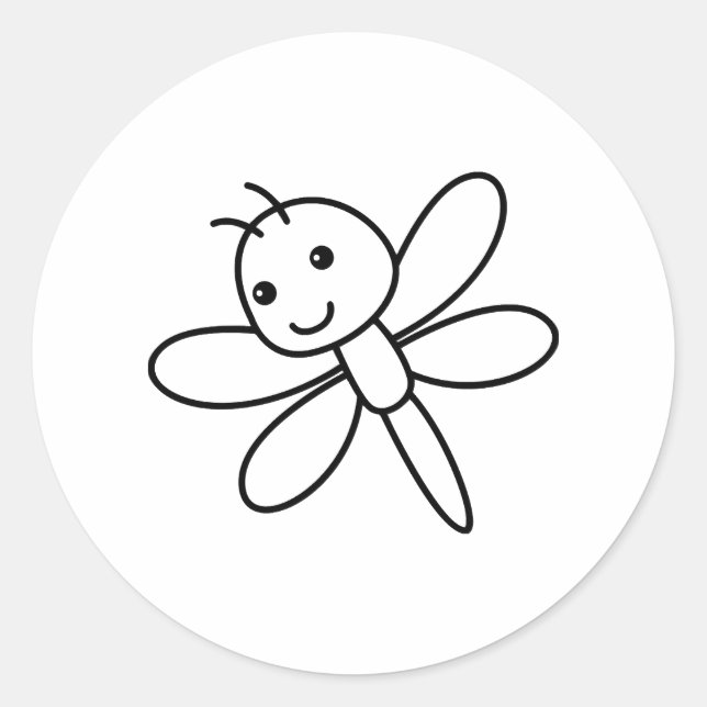 Sticker Rond libellule (Devant)