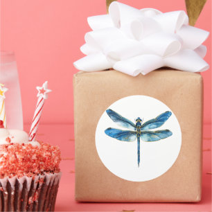 Sticker Rond libellule bleue