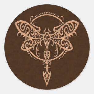 Sticker Rond Libellule Brown de tourbillonnement