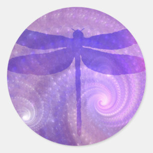 Sticker Rond libellule violette