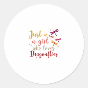 Sticker Rond Libellules Animaux Femmes Idée Cadeau Libellule (1