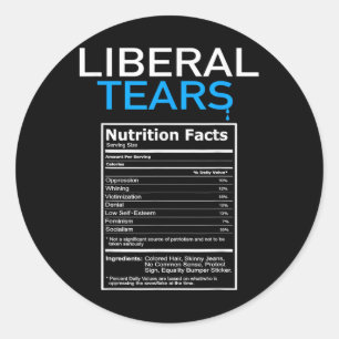 Sticker Rond Libéral Larmes Anti Libéral Pro Trump Républicain