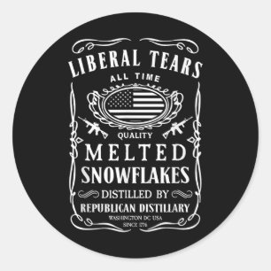 Sticker Rond Libéral Larmes Chemise Drôle Républicain Conservat