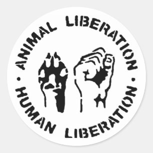 Sticker Rond Libération animale - Libération humaine