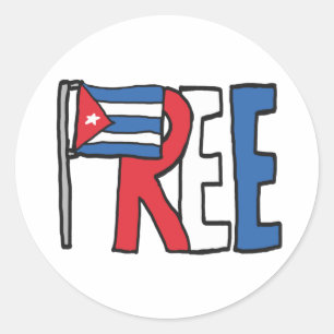 Sticker Rond Libérer Cuba