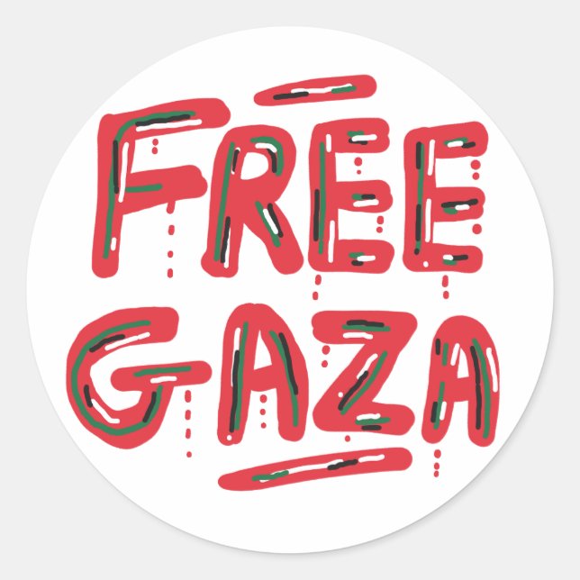 Sticker Rond Libérer Gaza (Devant)