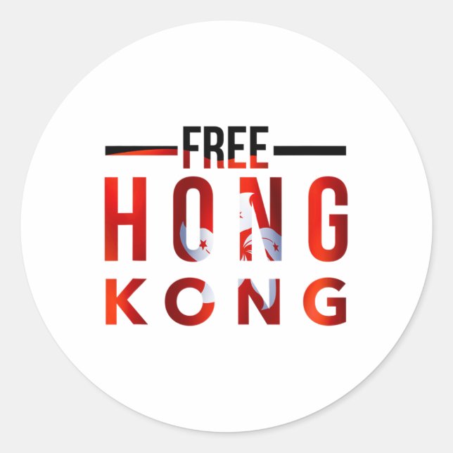 Sticker Rond Libérez la démocratie de Hong Kong maintenant #fre (Devant)