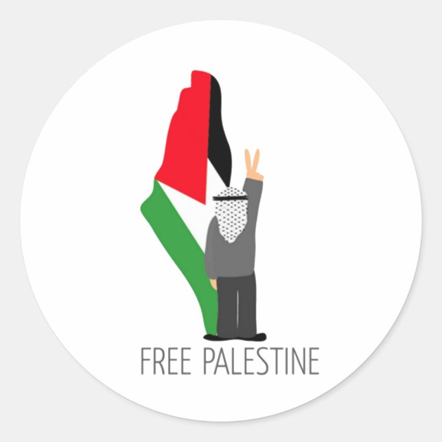 Sticker Rond Libérez la Palestine avec le droit au retour (Devant)