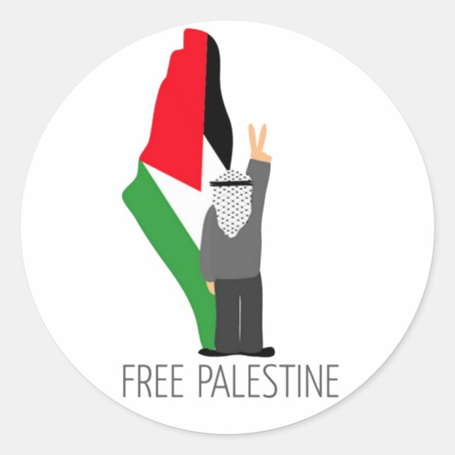 Sticker Rond Libérez la Palestine avec le droit au retour (Devant)