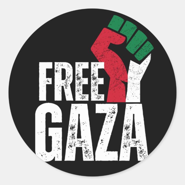 Sticker Rond Libérez la Palestine Gaza - Liberté pour les Pales (Devant)
