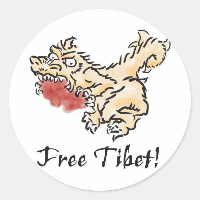 Sticker Rond Libérez le Tibet ! (Devant)