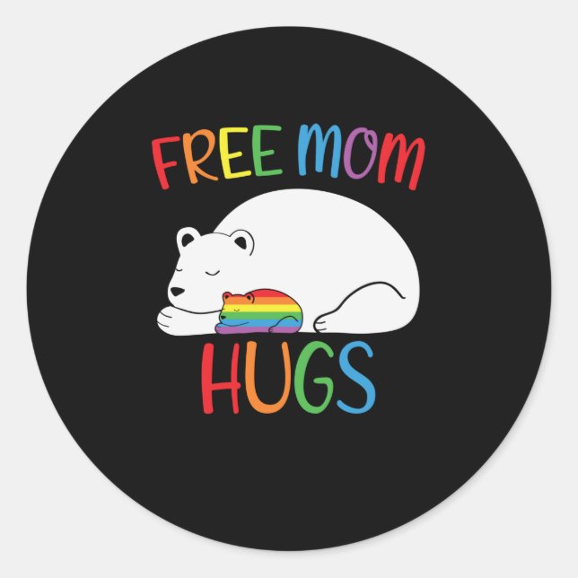Sticker Rond Libérez Maman Hugs LGBT Bear Hugs (Devant)