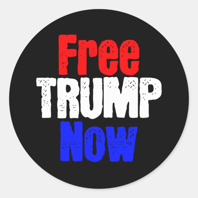 Sticker Rond Libérez Trump maintenant (Devant)