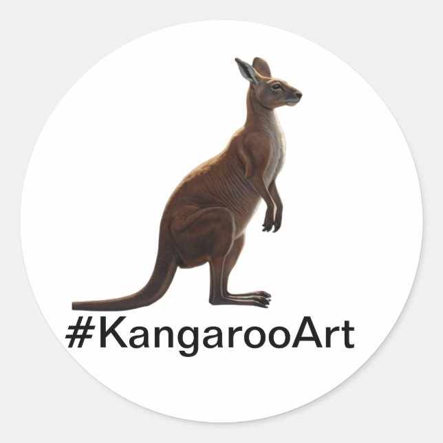 Sticker Rond 🎨 Libérez Votre Créativité Avec Kangaroo Art (Devant)