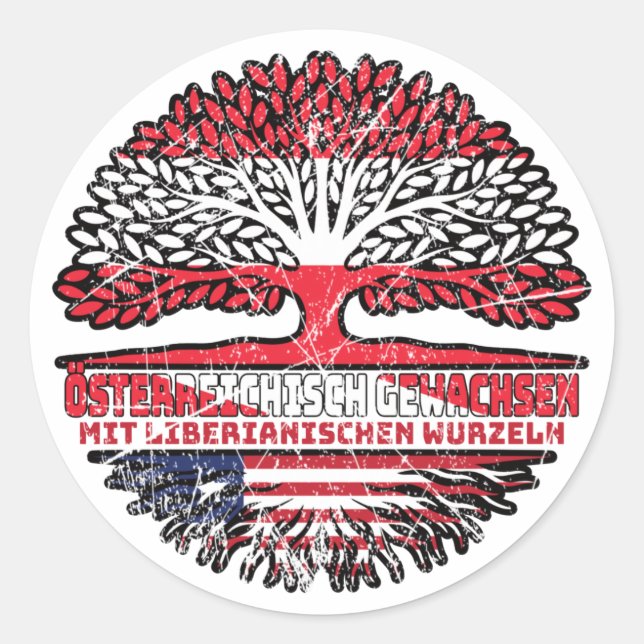 Sticker Rond Libéria Autriche (Devant)