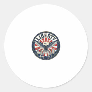 Sticker Rond Liberté Aventure Patriotique Patriotique Pulp Book