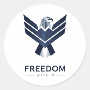 Sticker Rond "Liberté Intérieure" Aigle Géométrique Moderne