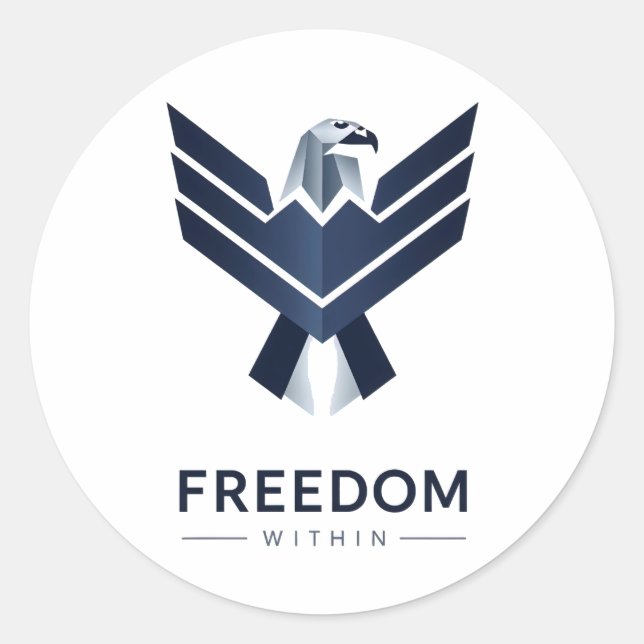 Sticker Rond "Liberté Intérieure" Aigle Géométrique Moderne (Devant)
