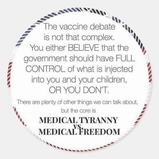 Sticker Rond Liberté Médicale (Devant)