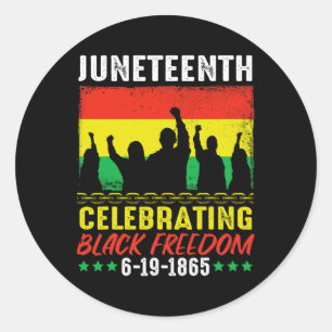 Sticker Rond Liberté noire 19 juin 1865 Junetdix Amer africain