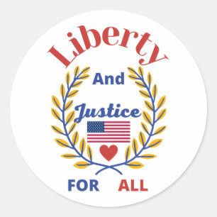 Sticker Rond Liberté officielle et justice pour tous Collection