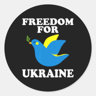 Sticker Rond Liberté pour l'Ukraine Soutenez l'Ukrainien